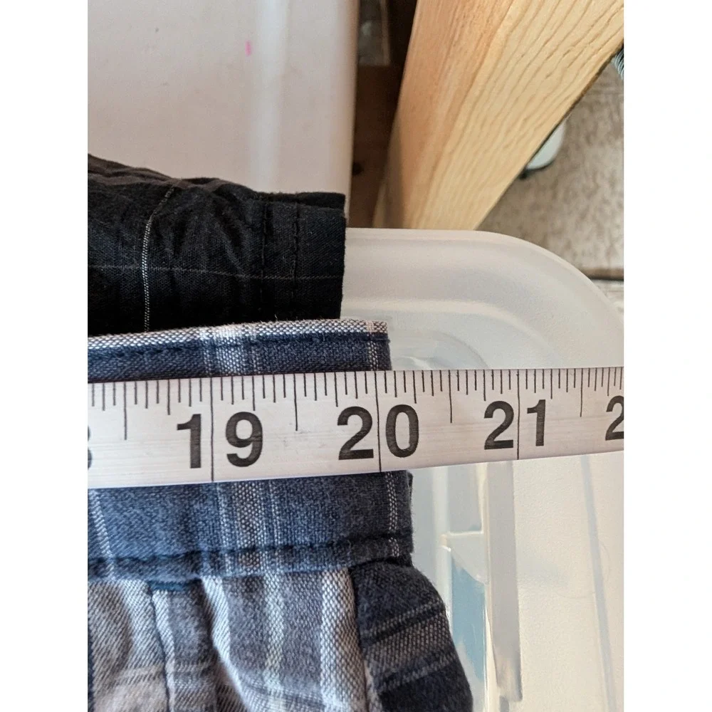 Y2K Dickies Plaid Shorts Mens 38 Navy Grey Flat Front Work Utility Skater Grunge